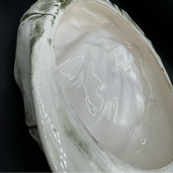 Ceramic Pageboy Newsie Cap for Decor or Trinkets in Green and White 10in - Picture 13 of 15